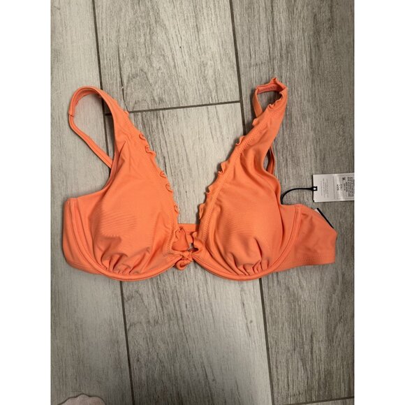 Shade & Shore Ruffled Underwire Bikini Top 36C‎  Polyamide Swimwear NWT - Picture 1 of 6